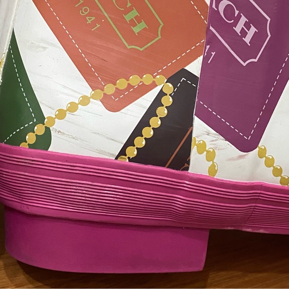 COACH F2460 Pammie Hang Tags Printed Colorful Fun Rain Boots Rubber Size 9B - Picture 15 of 16